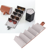 Sunglasses Organizer Case Multifunctional Multiple Slots PU Leather Travel Glasses Case Storage for Glasses Jewelry Brown