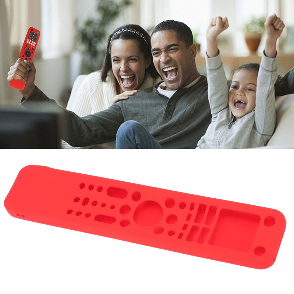 Remote Control Protective Cover Silicone Protective Case Television Accessories with Hand Strap for RMF TX520P Red