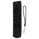 Remote Control Cover Silicone Soft Anti Slip Shockproof Protective Remote Sleeve With Lanyard for Fire TV Stick Lite Black