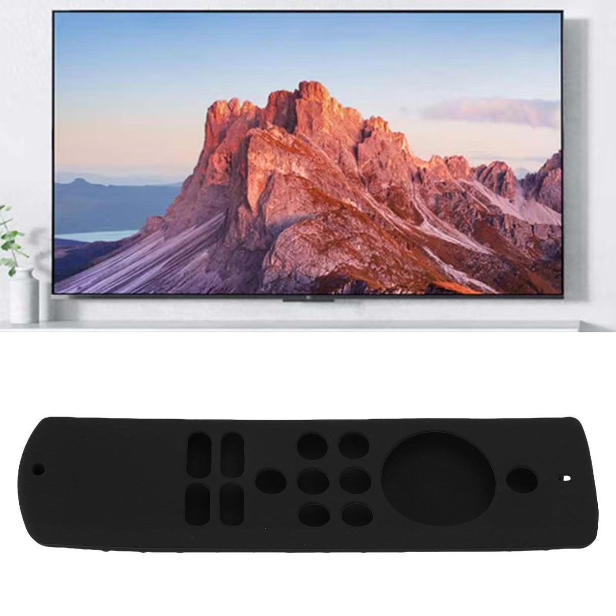 Remote Control Cover Silicone Soft Anti Slip Shockproof Protective Remote Sleeve With Lanyard for Fire TV Stick Lite Black