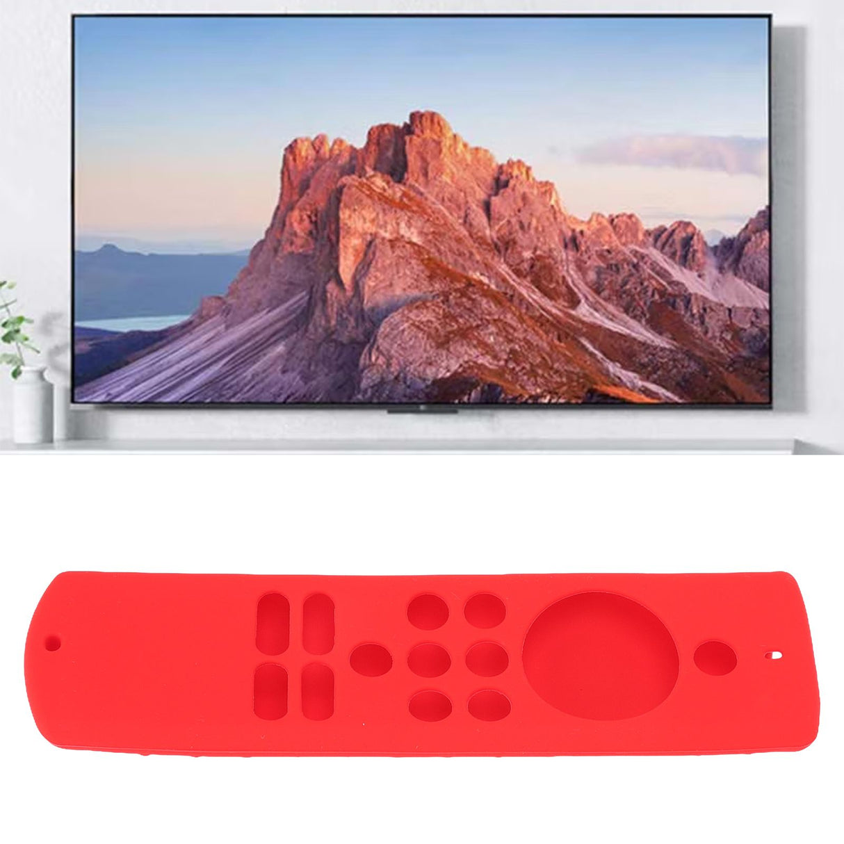 Remote Control Cover Silicone Soft Anti Slip Shockproof Protective Remote Sleeve With Lanyard for Fire TV Stick Lite Red