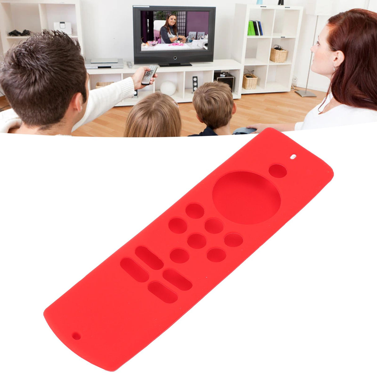 Remote Control Cover Silicone Soft Anti Slip Shockproof Protective Remote Sleeve With Lanyard for Fire TV Stick Lite Red