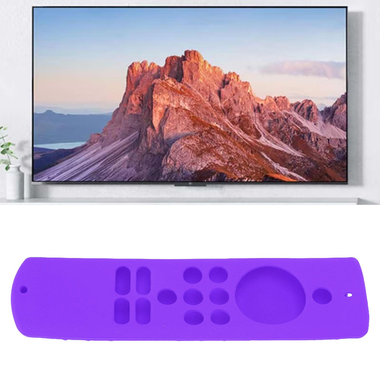 Remote Control Cover Silicone Soft Anti Slip Shockproof Protective Remote Sleeve With Lanyard for Fire TV Stick Lite Purple