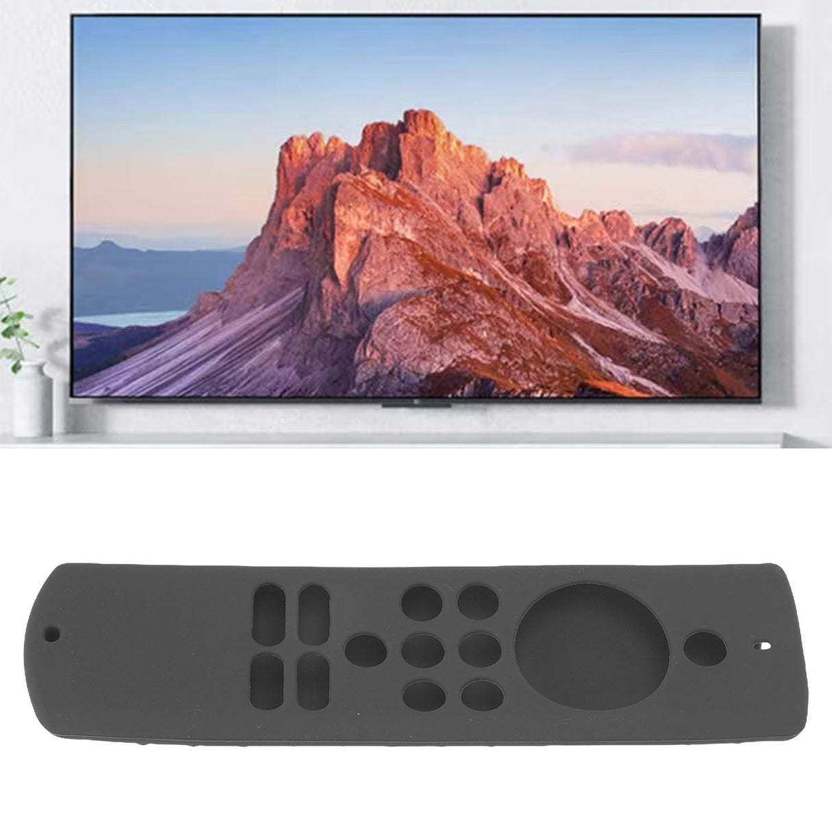 Remote Control Cover Silicone Soft Anti Slip Shockproof Protective Remote Sleeve With Lanyard for Fire TV Stick Lite Dark Grey