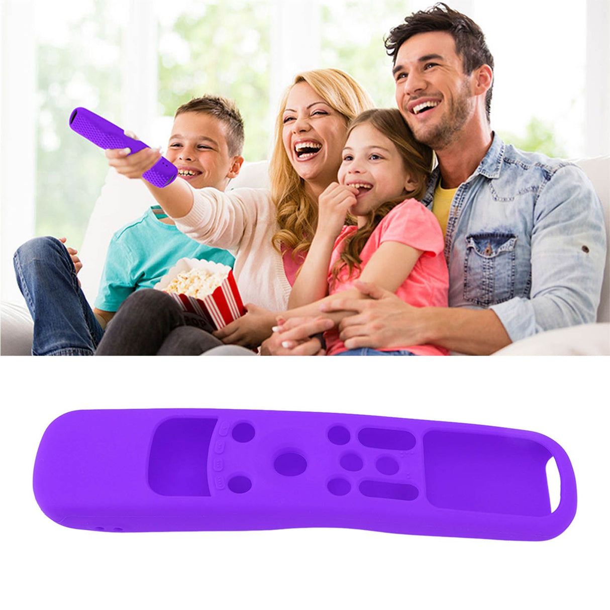 Silicone Remote Protective Cover Shockproof Protective Cover for MR21GA MR 21GC Remote Control Purple