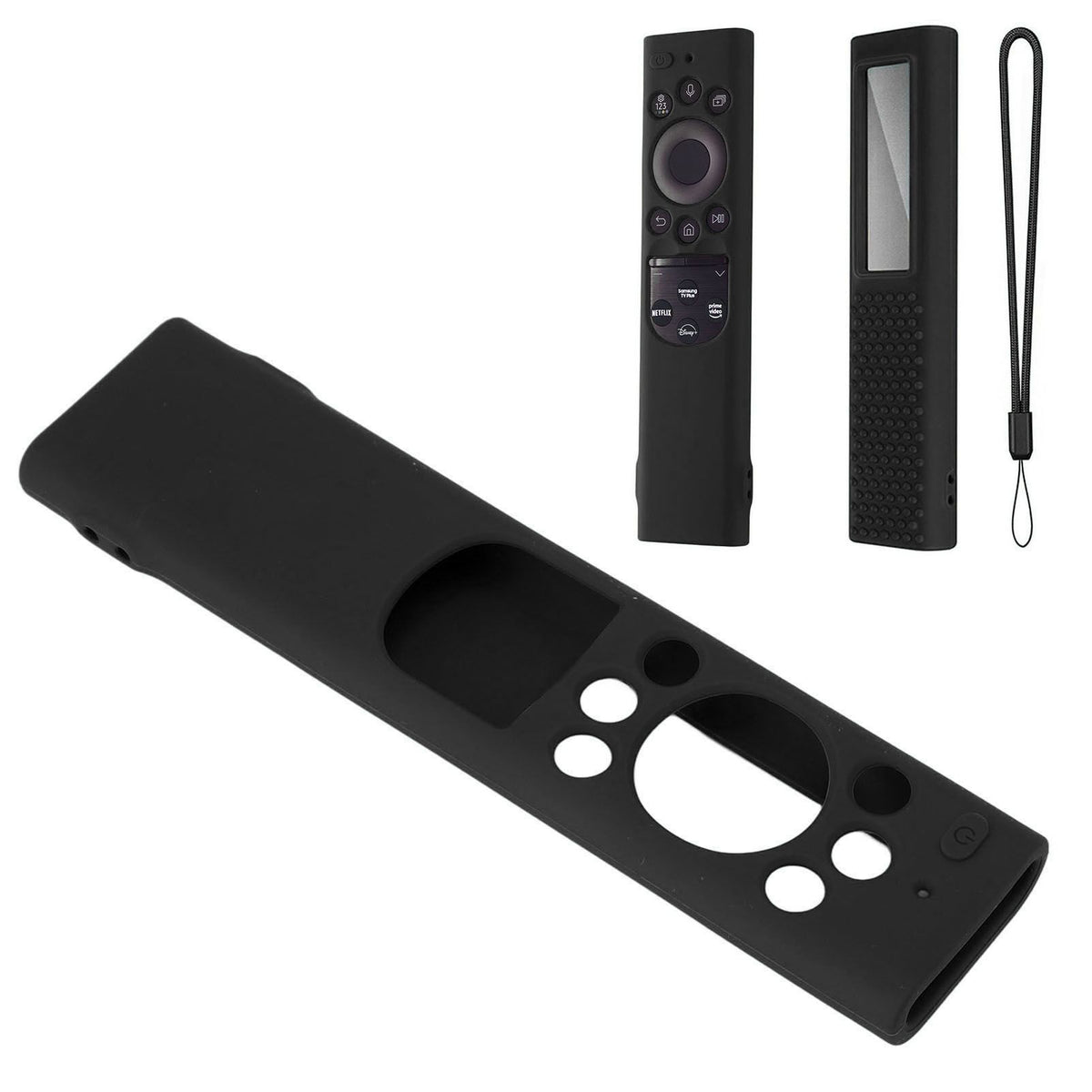 Anti Drop Remote Control Silicone Protective Cover Solar Cell Remote Control Replacement Cover for Samsung TM2180EcoBN59 Black