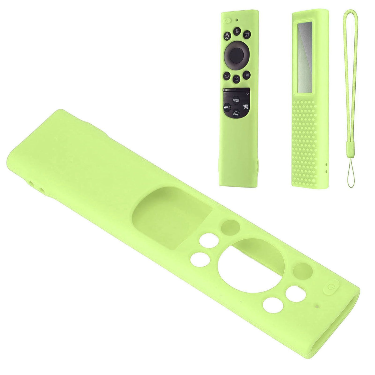 Anti Drop Remote Control Silicone Protective Cover Solar Cell Remote Control Replacement Cover for Samsung TM2180EcoBN59 Luminous Green