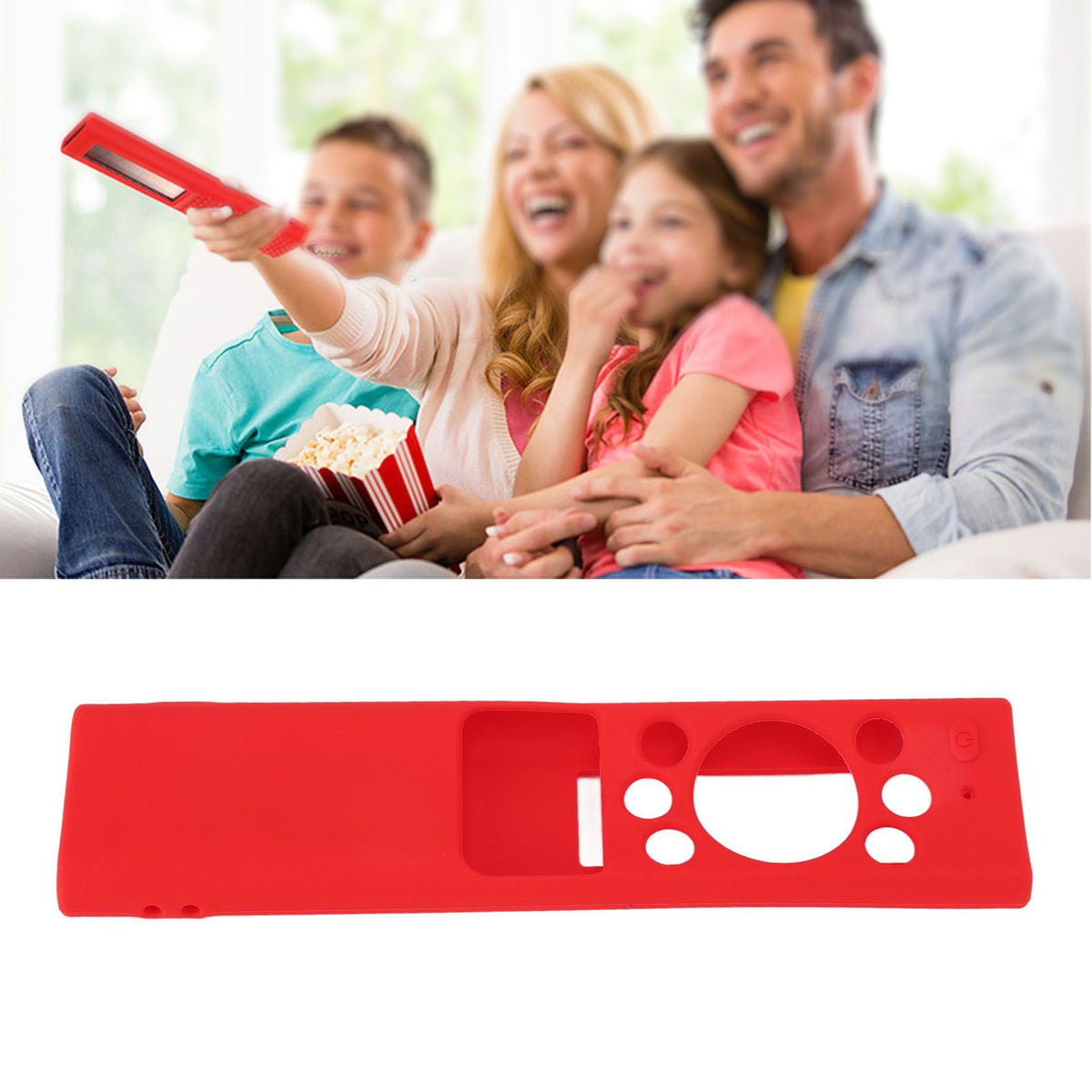 TV Remote Case Silicone Skin Friendly Anti Slip Washable Remote Protective Cover for SAMSUNG BN59 Red