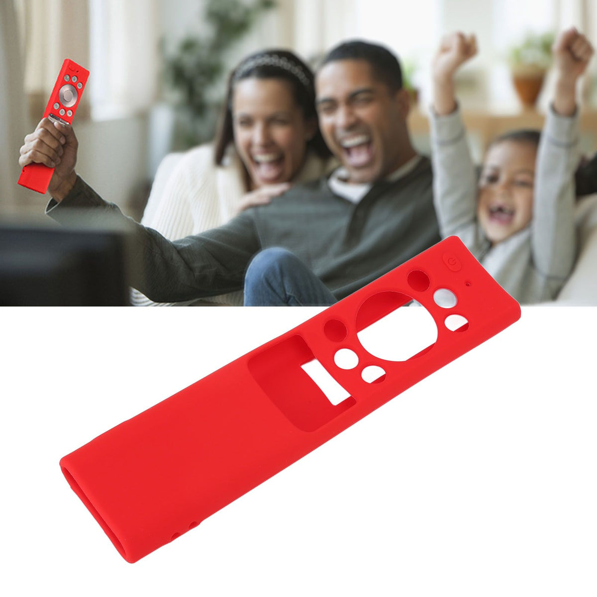 TV Remote Case Silicone Skin Friendly Anti Slip Washable Remote Protective Cover for SAMSUNG BN59 Red