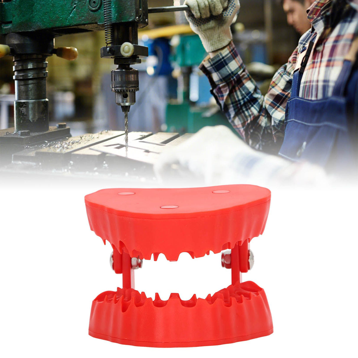 Denture Drill Bit Holder 28 Drill Bits Organizer Portable Denture Bit Holder with Magnet Red