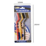 Wire Brush Set Curved Handle Masonry Brush Metal Detail Brushes for Cleaning Welding Slag Rust Dust 7in 3pcs Colorful