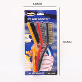 Wire Brush Set Curved Handle Masonry Brush Metal Detail Brushes for Cleaning Welding Slag Rust Dust 9in 3pcs Colorful