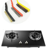 Wire Brush Set Curved Handle Masonry Brush Metal Detail Brushes for Cleaning Welding Slag Rust Dust 9in 3pcs Colorful