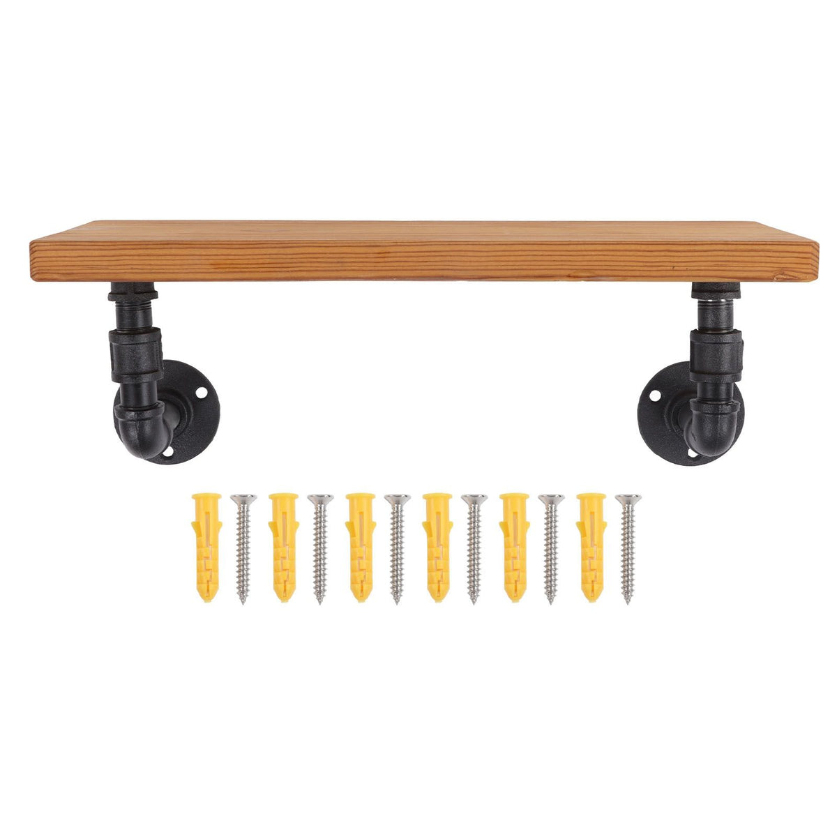 Wall Mounted Shelf Solid Wood Board Wrought Iron Pipe Retro Floating Shelves Wall Shelf for Home Bar Monolayer