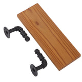 Wall Mounted Shelf Solid Wood Board Wrought Iron Pipe Retro Floating Shelves Wall Shelf for Home Bar Monolayer