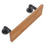 Wall Mounted Shelf Solid Wood Board Wrought Iron Pipe Retro Floating Shelves Wall Shelf for Home Bar Monolayer - Top-Down View