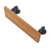 Wall Mounted Shelf Solid Wood Board Wrought Iron Pipe Retro Floating Shelves Wall Shelf for Home Bar Monolayer - Close-Up Angle