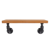 Wall Mounted Shelf Solid Wood Board Wrought Iron Pipe Retro Floating Shelves Wall Shelf for Home Bar Monolayer