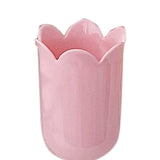 Pen Holder Tulip Shape Innovative Vintage Photo Props Large Capacity Pencil Holder for Office Study Room Home Pink