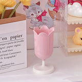 Pen Holder Tulip Shape Innovative Vintage Photo Props Large Capacity Pencil Holder for Office Study Room Home Pink
