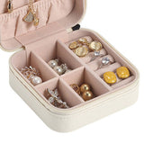 Travel Jewelry Case Exquisite Large Capacity Scratch Resistant Portable Jewelry Organizer Box for Outdoor Travel White 10x10x5cm/3.9x3.9x2.0in