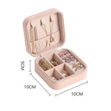 Travel Jewelry Case Exquisite Large Capacity Scratch Resistant Portable Jewelry Organizer Box for Outdoor Travel Red 10x10x5cm/3.9x3.9x2.0in - Front View