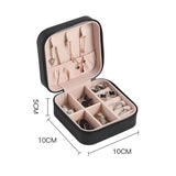 Travel Jewelry Case Exquisite Large Capacity Scratch Resistant Portable Jewelry Organizer Box for Outdoor Travel Black 10x10x5cm/3.9x3.9x2.0in