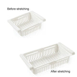 Fridge Drawer Organizer Retractable Multifunction Space Saving Refrigerator Storage Box White 20.5x16.4x7.6cm / 8.1x6.5x3.0in - Front View