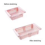 Fridge Drawer Organizer Retractable Multifunction Space Saving Refrigerator Storage Box Pink 20.5x16.4x7.6cm / 8.1x6.5x3.0in