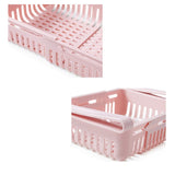 Fridge Drawer Organizer Retractable Multifunction Space Saving Refrigerator Storage Box Pink 20.5x16.4x7.6cm / 8.1x6.5x3.0in