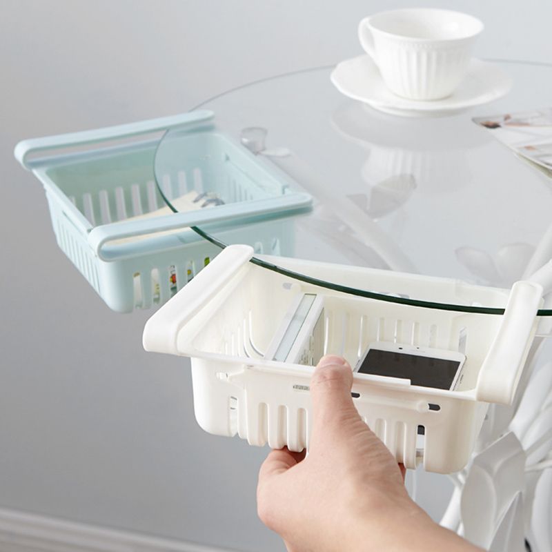 Fridge Drawer Organizer Retractable Multifunction Space Saving Refrigerator Storage Box Pink 20.5x16.4x7.6cm / 8.1x6.5x3.0in
