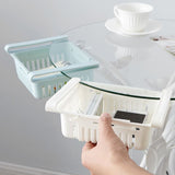 Fridge Drawer Organizer Retractable Multifunction Space Saving Refrigerator Storage Box Pink 20.5x16.4x7.6cm / 8.1x6.5x3.0in - Close-Up Angle