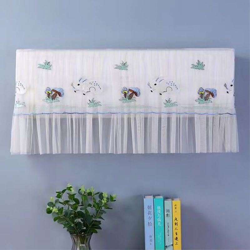 1.5P Air Conditioner Dust Cover Dustproof Wall Mounted Air Conditioner Protective Case Home Decorative Dust Cover Blue Mushroom Rabbit 1.5P‑2P Within 94cm/37in