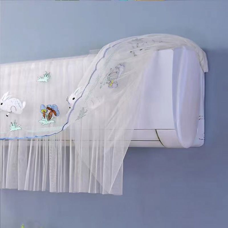 1.5P Air Conditioner Dust Cover Dustproof Wall Mounted Air Conditioner Protective Case Home Decorative Dust Cover Blue Mushroom Rabbit 1.5P‑2P Within 94cm/37in
