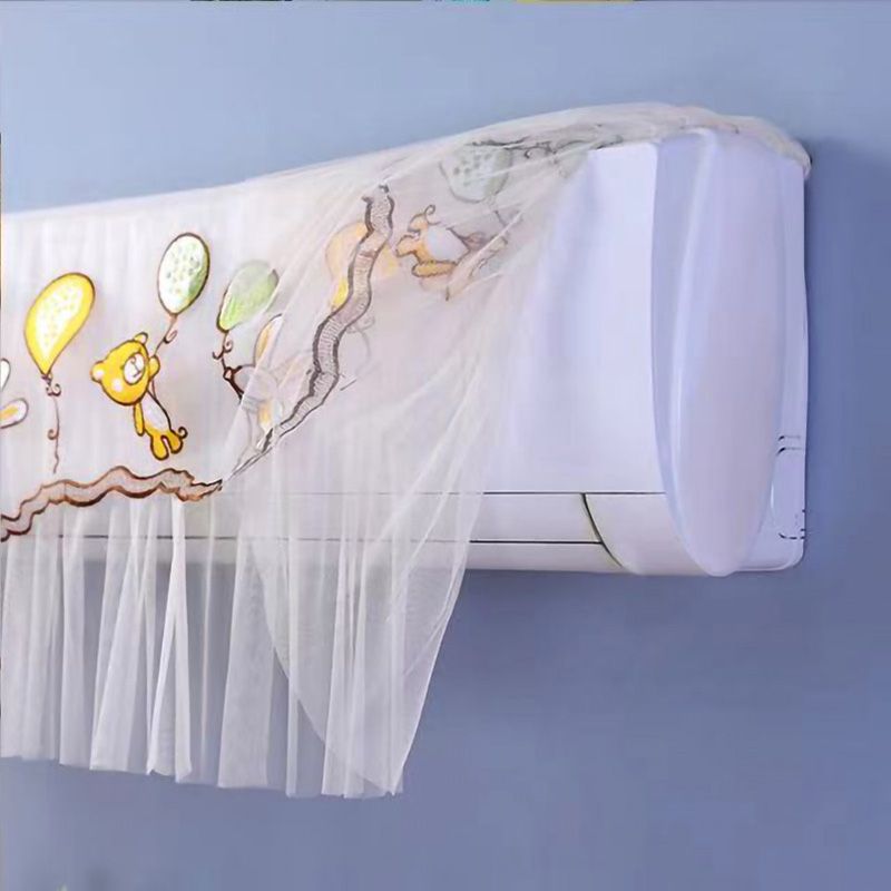 1.5P Air Conditioner Dust Cover Dustproof Wall Mounted Air Conditioner Protective Case Home Decorative Dust Cover Bear Rabbit Green Yellow Balloons 1.5P‑2P Within 94cm/37in
