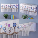 1.5P Air Conditioner Dust Cover Dustproof Wall Mounted Air Conditioner Protective Case Home Decorative Dust Cover Bear Rabbit Purple Blue Balloons 1.5P‑2P Within 94cm/37in - Front View
