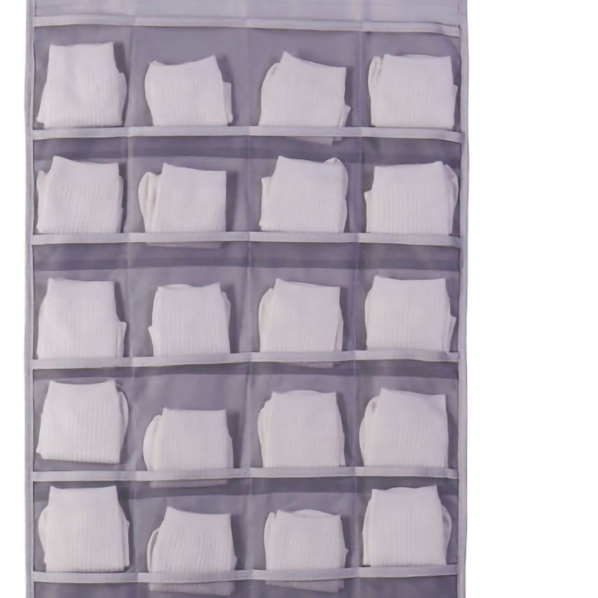 Hanging Bra Organizer Oxford Fabric Double Sides Breathable Large Capacity Underwear Storage Organizer for Bra Socks Gray, Front 12, Back 24