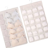 Hanging Bra Organizer Oxford Fabric Double Sides Breathable Large Capacity Underwear Storage Organizer for Bra Socks Beige, Front 12, Back 24