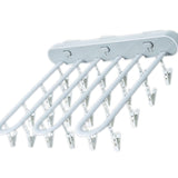 Clothes Drying Rack Wall Mounted Durable ABS Foldable Design Space Saving Clip and Drip Hanger White