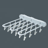 Clothes Drying Rack Wall Mounted Durable ABS Foldable Design Space Saving Clip and Drip Hanger White - Top-Down View