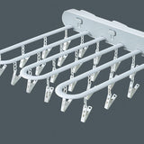 Clothes Drying Rack Wall Mounted Durable ABS Foldable Design Space Saving Clip and Drip Hanger White - 45-Degree Angle