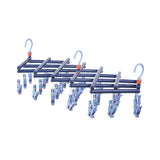 Plastic Folding Multi Head Drying Rack Multi Clips Socks Underwear Hanger Windproof Multifunctional Clothespin Classic Dark Purple 29 Clips