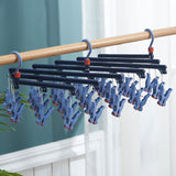Plastic Folding Multi Head Drying Rack Multi Clips Socks Underwear Hanger Windproof Multifunctional Clothespin Classic Dark Purple 29 Clips