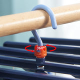 Plastic Folding Multi Head Drying Rack Multi Clips Socks Underwear Hanger Windproof Multifunctional Clothespin Classic Dark Purple 29 Clips