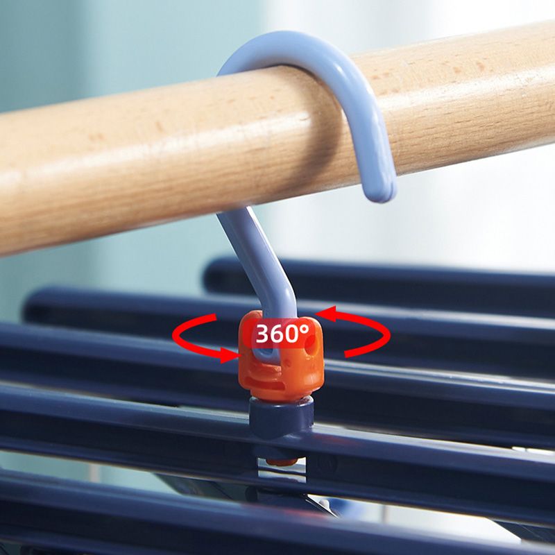 Plastic Folding Multi Head Drying Rack Multi Clips Socks Underwear Hanger Windproof Multifunctional Clothespin Classic Dark Purple 14 Clips