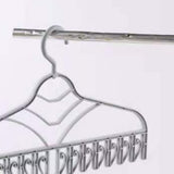 Multifunctional Clothes Drying Rack Plastic Seamless Wrinkle Free Clothes Hanger with V Shaped Clip Hook for Bra Socks Grey - Top-Down View
