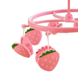 Plastic Hanging Drying Rack Sock Underwear Oversleeve Small Cloth Clip for Home Student Domitory Pink Strawberry - Side View