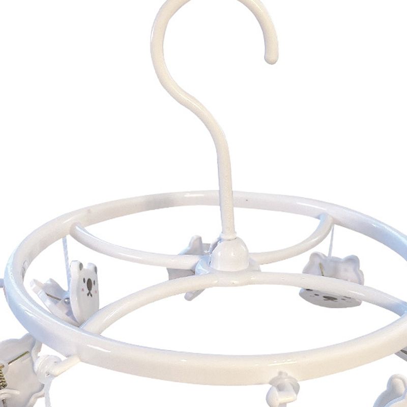 Plastic Hanging Drying Rack Sock Underwear Oversleeve Small Cloth Clip for Home Student Domitory White Bear