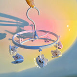 Plastic Hanging Drying Rack Sock Underwear Oversleeve Small Cloth Clip for Home Student Domitory White Bear