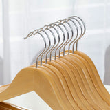 Wooden Coat Hanger Non Slip Clothes Hanging Rack 360 Degree Rotation Suit Hangers for Home 44.5cm 10pcs - Front View